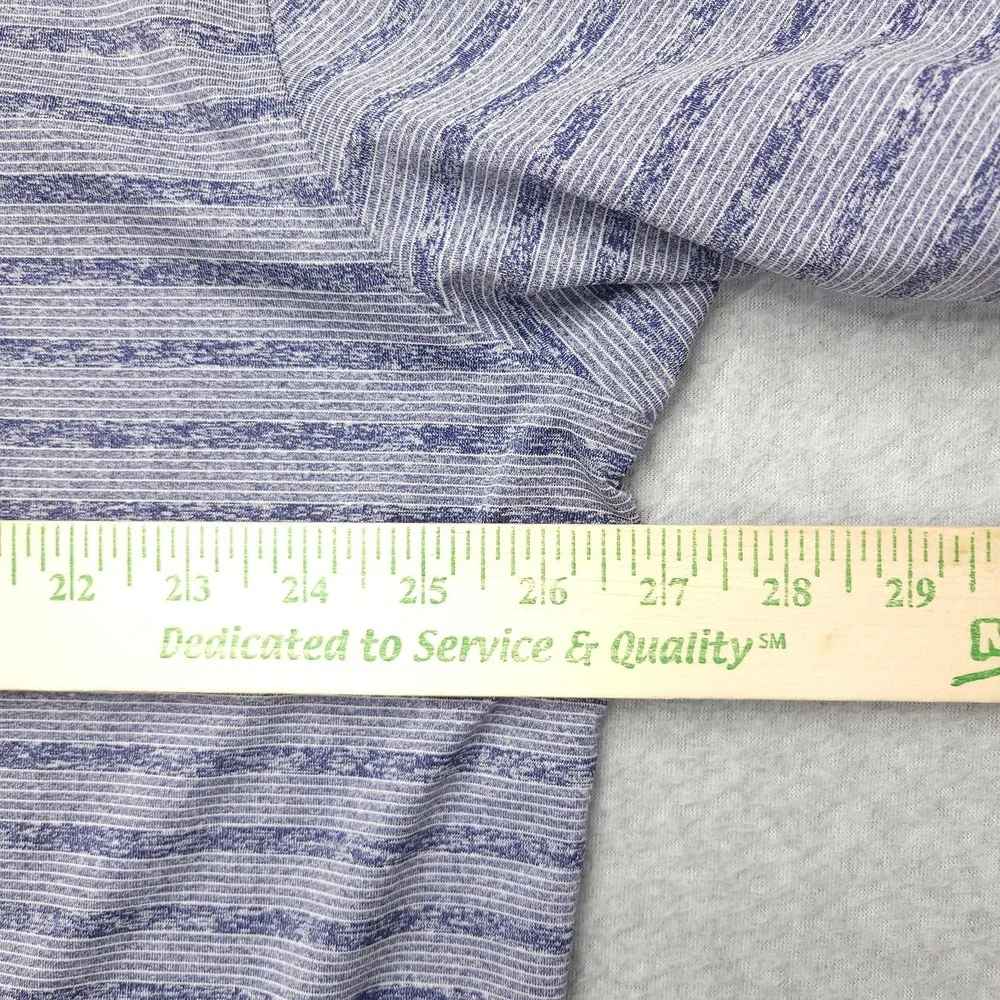 Nike Dri-FIT Polo Shirt Mens 2XL Blue Stripe‎ Golf Performance Stretch Top - Picture 9 of 11